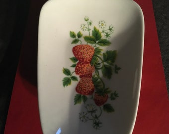 Ceramic Spoon Rests with Strawberries 5”long and 3 1/2 inches wide