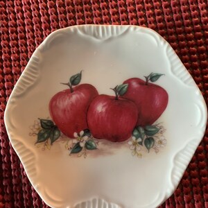 Ceramic Coaster or Teabag 4 1/4 wide with Chili Apples image 1