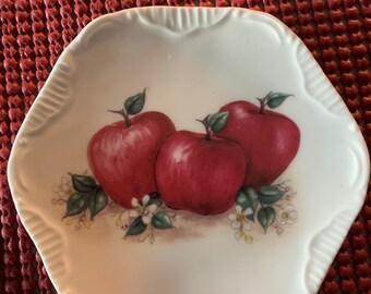 Ceramic Coaster or Teabag 4 1/4 wide with  Chili Apples