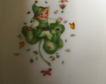 Ceramic Spoon Rest with Leprechaun 5"and 3 1/2 Wide at the top of spoon