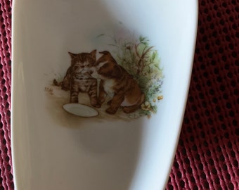 Ceramic Spoon Rest with Kittens   on 5” long and 3. 1/2  inches wide at Top of Spoon