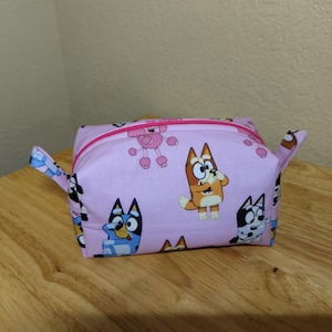 Boxy Makeup Bag, Boxy Pouch, Makeup Storage Box, Toiletry Bag, Cartoon Makeup Bag, Cartoon Makeup Pouch, Travel Bag, Cowboys, Bluey, Minnie.