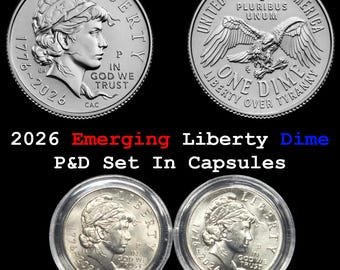 2026 P + D Emerging Liberty Dime "BU" 2-Coin Set in Capsules