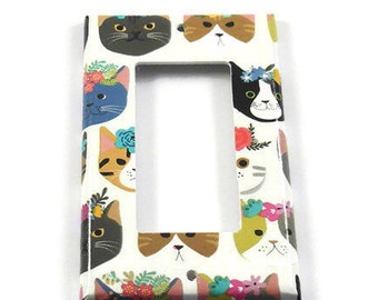 Rocker Light Switch Cover Switchplate  Wall Decor Light Switch Plate in Pretty Kitty (299R)