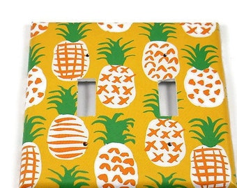 Kitchen Double Switchplate Light Switch Plate Cover in Pineapple  (110D)