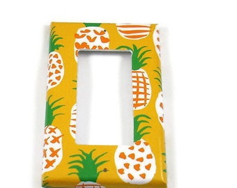 Kitchen Switchplate Wall Decor Rocker Light Switch Plate Cover in Pineapple  (110R)