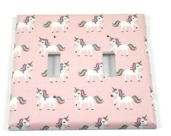 Pale Pink Double Switch Plate in Unicorn (158D)