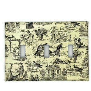 Triple Light Switch Cover Wall Decor Light Switch Plate in Toile  |178T|