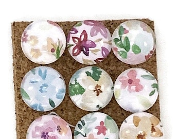 Decorative  Funky Push Pins  Thumb Tacks Cork Board Pins in Wildflowers (P12)