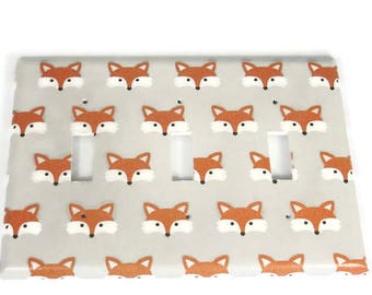 Little Fox Triple Toggle Nursery Switch Plate (275T)