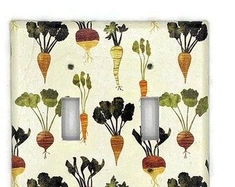 Double Kitchen Switch Plate Light Switch Cover Switchplate in Veggies (120D)