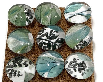 Decorative Glass Push Pins  Thumb Tacks Cork Board Pins in Eucalyptus   (P19)