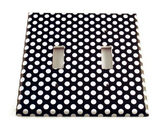 Double Light Switch Cover Wall Decor Switchplate Switch Plate in  Polka Dots Rock (207D)