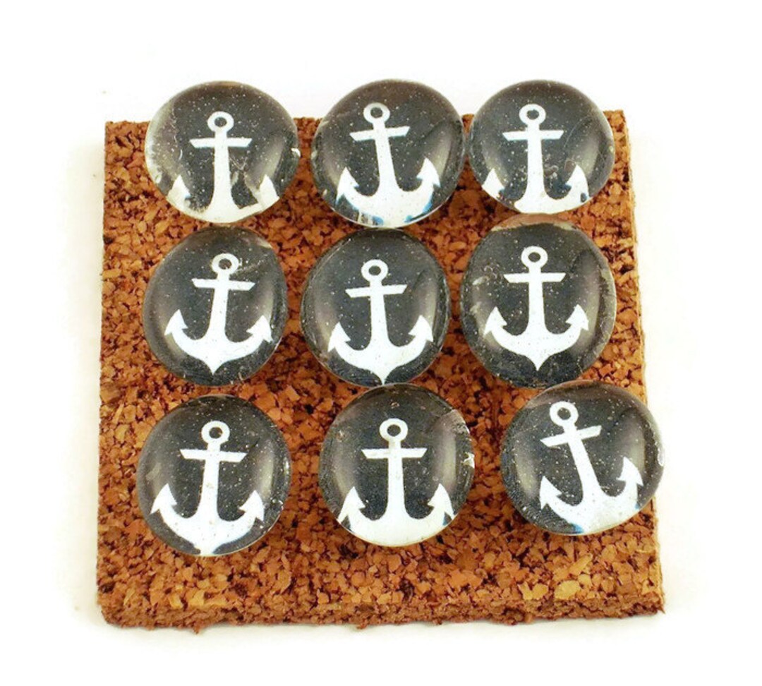 Funky Push Pins Memo Board Pins Nautical Bulletin Board Pins Set of 9 in Anchors Away P14 Etsy