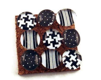 Decorative Push Pins Black and White Cork Board Pins in Cocktail Party   (P09)