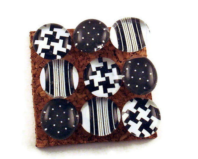 Decorative Push Pins Black and White Cork Board Pins in Etsy