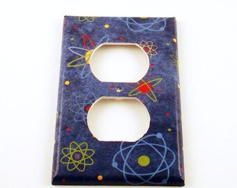 Light Switch Cover Switchplate Outlet Switch Plate  in Blue Atoms (103O)