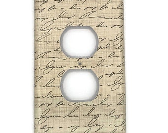 Outlet Switch Plate Light Switch Cover Switch plate in Script (092O)