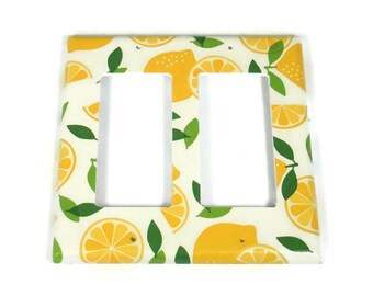 Double Rocker Switch Plate Light Switch Cover in Lemonade (292DR)