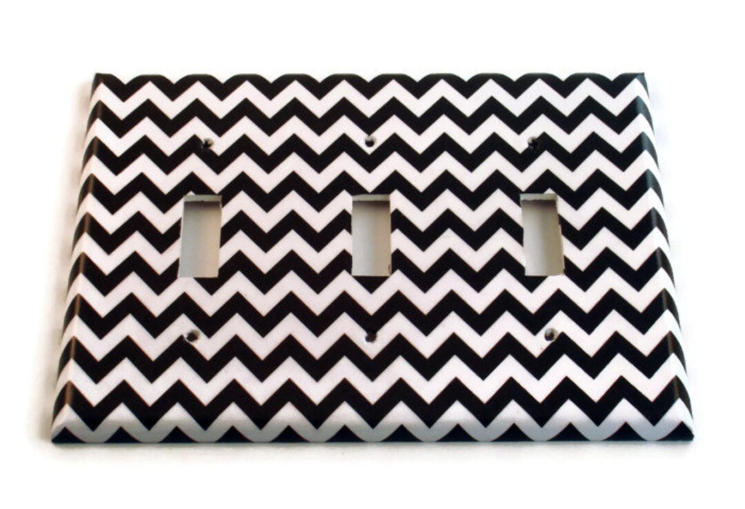 Triple Light Switch Cover Wall Decor Switchplate Switch Plate in Black