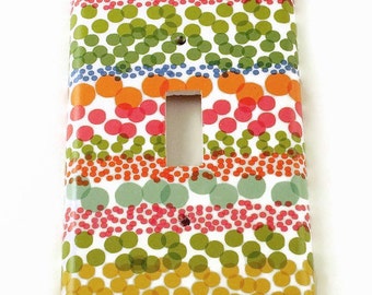 Single Switch Plate Light Switch Cover in Watercolor Dots   (085S)