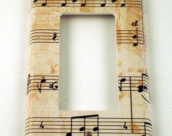 Sheet Music Rocker Light Switch Decor Switchplate Switch Plate in Symphony   (157R)