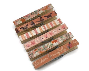 Altered Clothes Pins Decorative Clothespins  in Sweet Peach