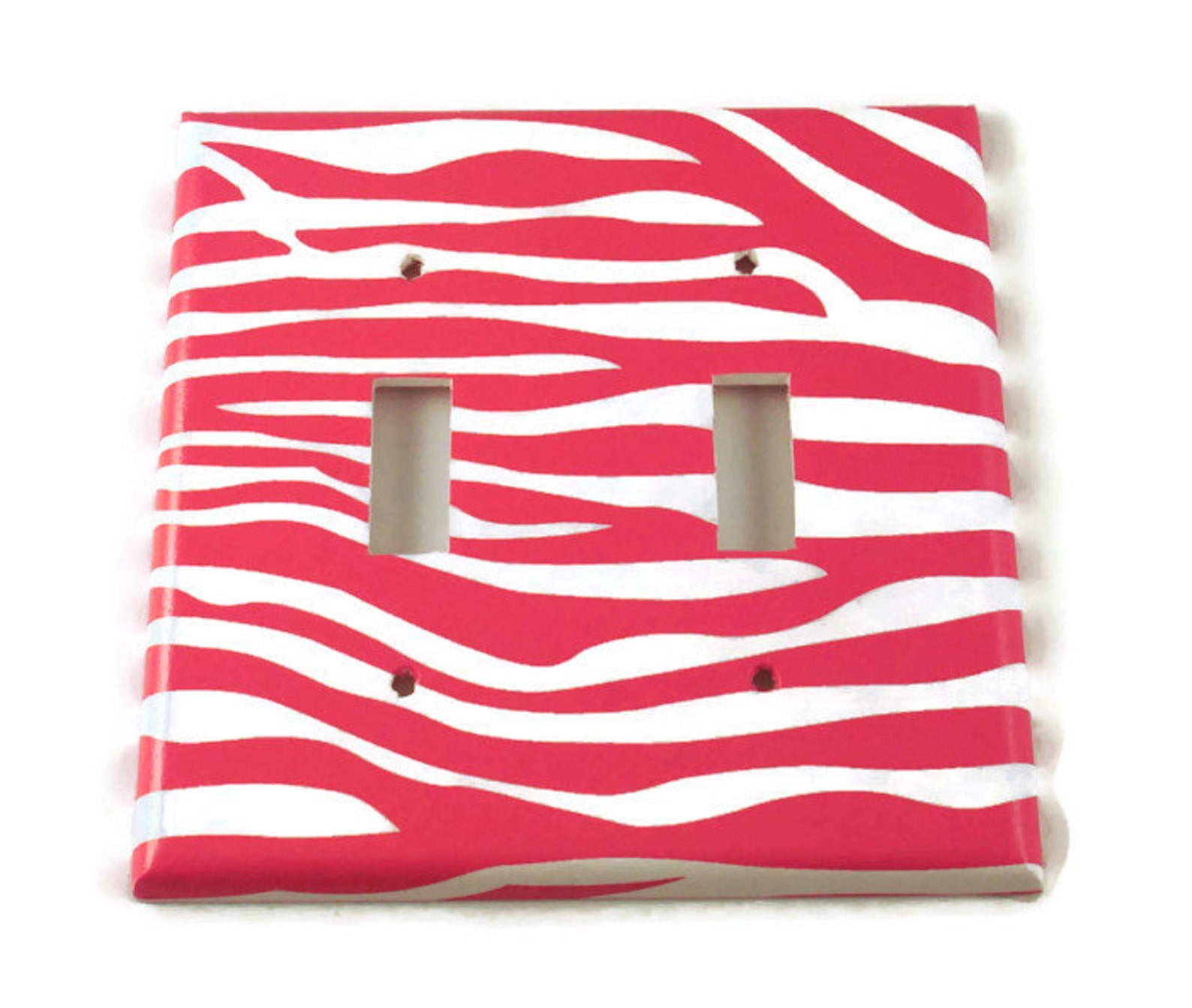 Double Light Switch plates in Funky Zebra Hot Pink 095D Etsy