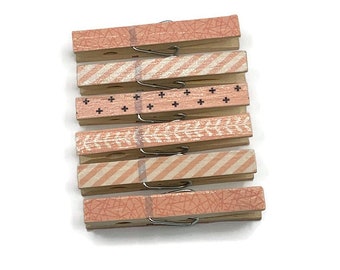 Altered Clothes Pins Decorative Clothespins  in Color Mix Light Pink
