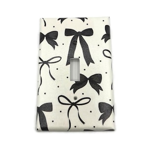 Black Bows Light Switch Cover: Black and White Wall Decor