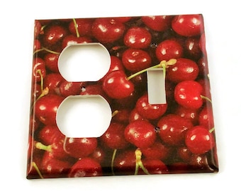 Kitchen Light Switch Cover Wall Decor  Combo Switchplate  in  Cherries jubilee (250TOC)