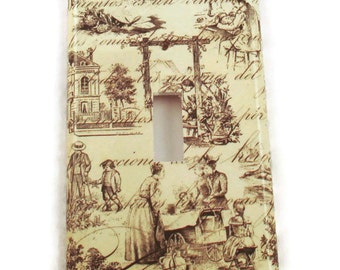 Light Switch Cover Wall Decor Light Switchplate Switch Plate in Toile  (178S)