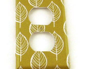 Switchplate Outlet  Light Switch Cover Outlet in Olive and Leaves  (220O)