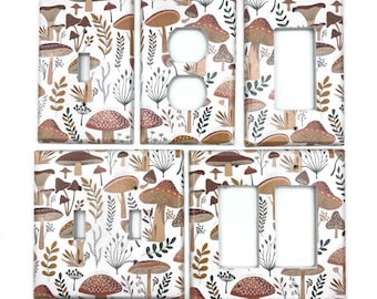 Light Switch Cover Wall Décor Switch Plate in Organic Mushrooms (166 mid)