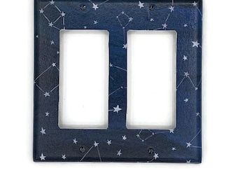 Double Rocker Light Switch Cover Wall Decor Switchplate in Galaxy (145DR)