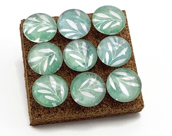 Decorative Glass Push Pins  Thumb Tacks Cork Board Pins in Watercolor Mint  (P23)