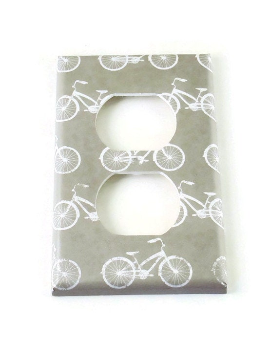 Outlet Plate Light Switch Cover Switchplate in Gray Bike Etsy