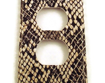Light Switchplates Switch Plate  Outlet Wall Decor  light switch cover in  Snakeskin (202O)