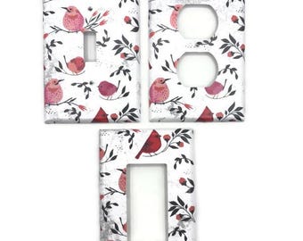 Switch Plate in Red Birds (115mid )