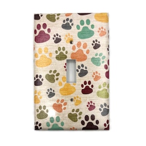 Light Switch Cover Wall Décor Switch Plate in  Paw Print (165 mid)