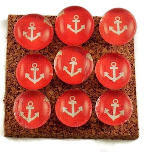 Funky Push Pins Decorative Thumb Tacks Bulletin Board Pins  in Anchors Away Red  (P81)