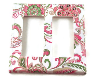 Double Rocker Light Switch Cover  Wall Décor in Delphine  (184DR)
