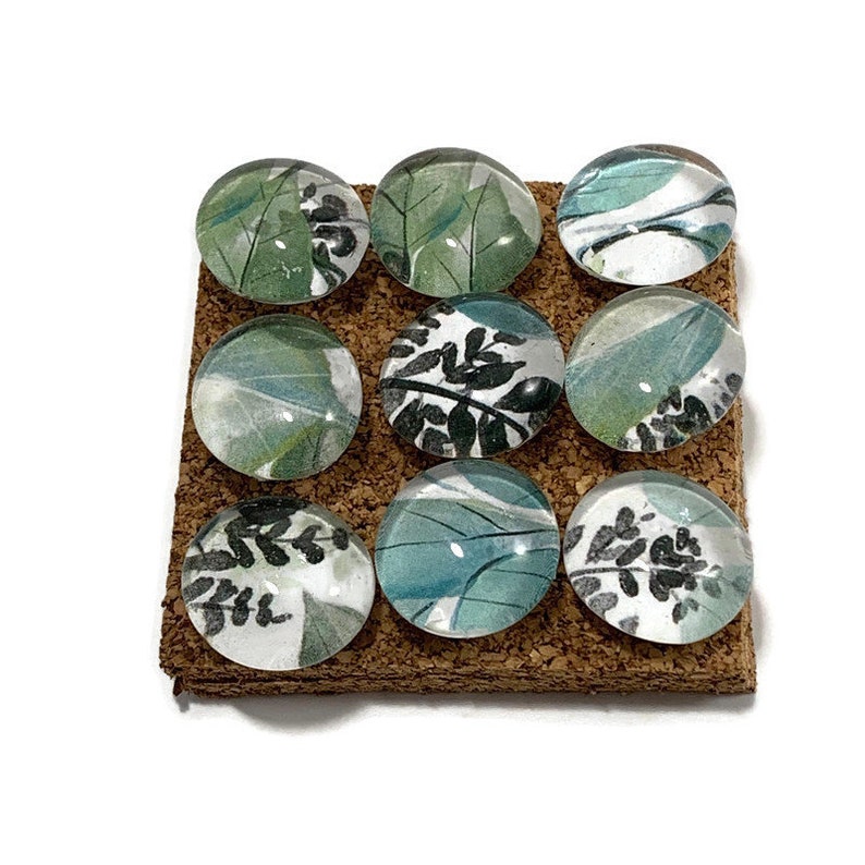 Decorative Glass Push Pins Thumb Tacks Cork Board Pins in Eucalyptus P19 image 1