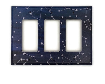 Triple Rocker Light Switch Cover Wall Decor Switchplate in Galaxy (145TR)