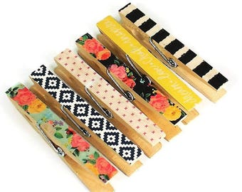 Altered Clothespin Clips Clothespin Magnets  Decorative  Wooden Clothespins  in Favorite Things