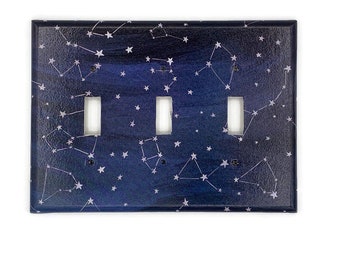 Triple Light Switch Cover Wall Decor Switchplate in Galaxy (145T)
