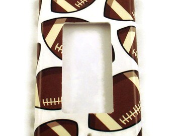 Football Rocker Light Switch Cover  Wall Plates  Outlet  Switch Plate  in Touch Down  (159R)