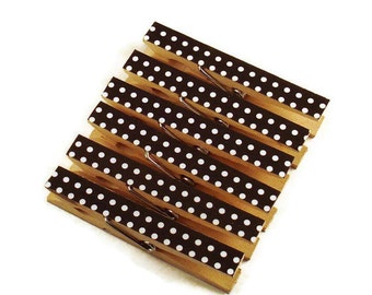 Altered Clothespin  Clips  Decorative  Wooden Clothespins in Domino