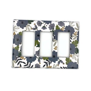 Light Switch Cover Wall Décor Switch Plate Switchplate in Ava Blue 082S Triple Rocker