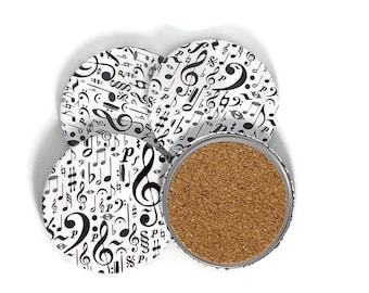 Music Themed Coasters Set of 4 in High Note